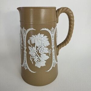 Antique England Dudson 19th Century‎ Brown Jasperware Pitcher # 996 Neoclassical